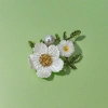 White flower, green leaf and pearl brooch, an elegant lady's accessory, exquisite gift box set Application Scenario